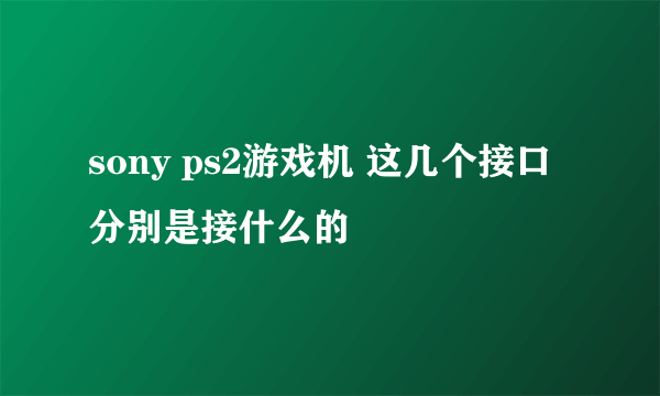 sony ps2游戏机 这几个接口分别是接什么的