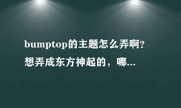 bumptop的主题怎么弄啊？想弄成东方神起的，哪位亲会啊？？？急啊~