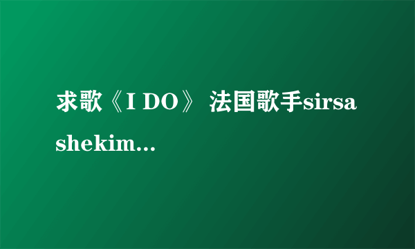 求歌《I DO》 法国歌手sirsa shekim歌词的 中文意思。