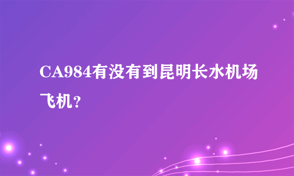 CA984有没有到昆明长水机场飞机？