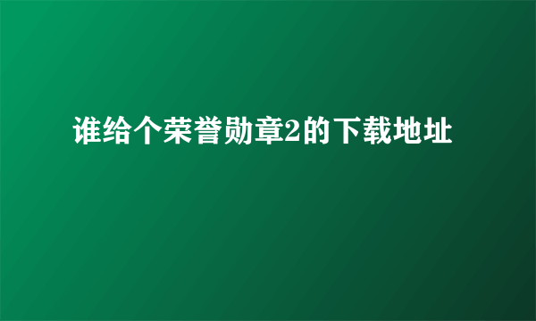 谁给个荣誉勋章2的下载地址