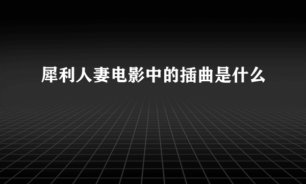 犀利人妻电影中的插曲是什么