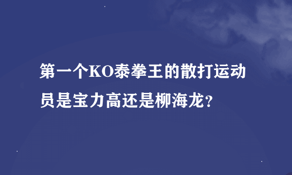 第一个KO泰拳王的散打运动员是宝力高还是柳海龙？