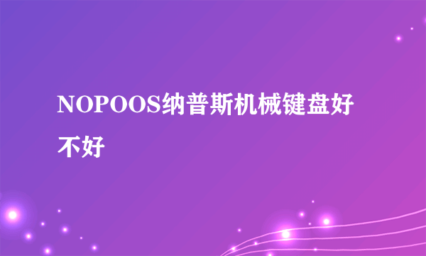 NOPOOS纳普斯机械键盘好不好