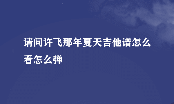 请问许飞那年夏天吉他谱怎么看怎么弹