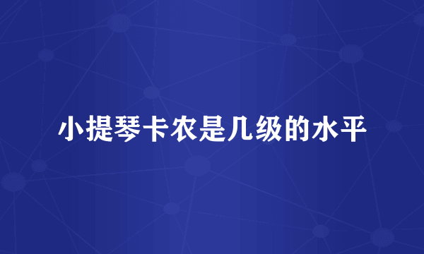 小提琴卡农是几级的水平