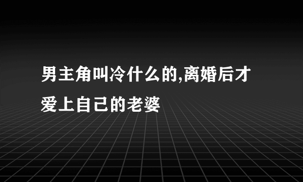 男主角叫冷什么的,离婚后才爱上自己的老婆