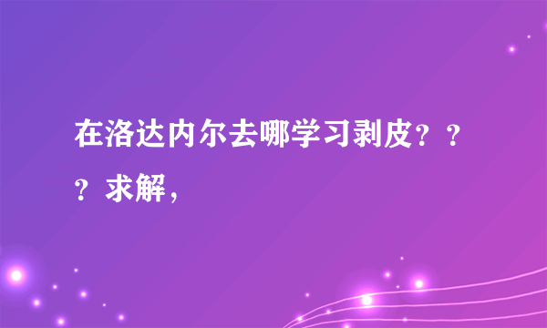 在洛达内尔去哪学习剥皮？？？求解，