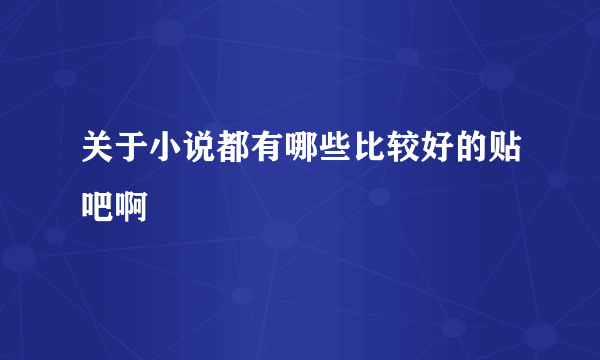 关于小说都有哪些比较好的贴吧啊