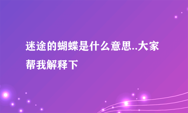 迷途的蝴蝶是什么意思..大家帮我解释下