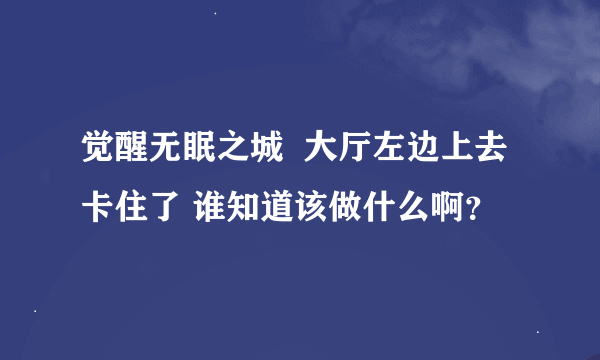 觉醒无眠之城  大厅左边上去卡住了 谁知道该做什么啊？