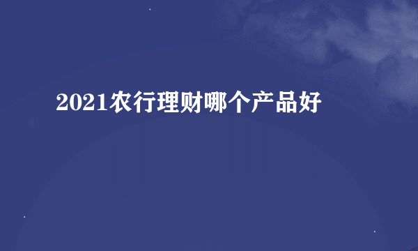 2021农行理财哪个产品好