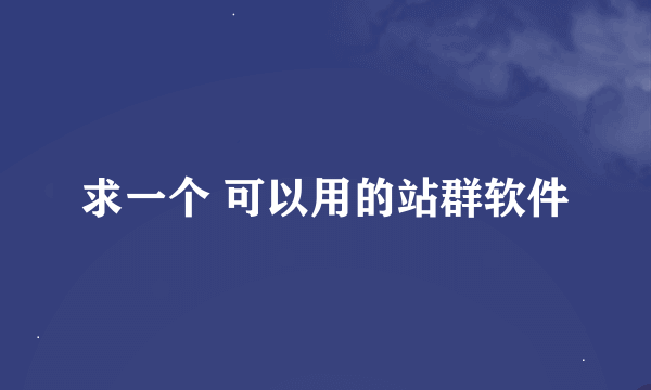 求一个 可以用的站群软件