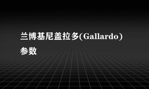 兰博基尼盖拉多(Gallardo) 参数