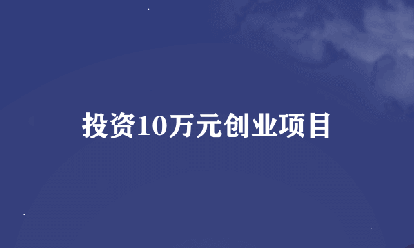 投资10万元创业项目