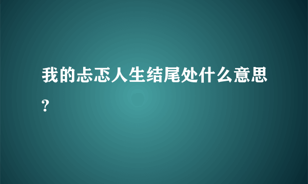 我的忐忑人生结尾处什么意思?