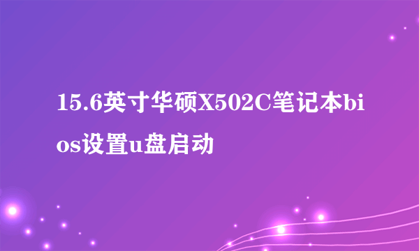 15.6英寸华硕X502C笔记本bios设置u盘启动