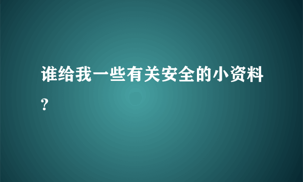 谁给我一些有关安全的小资料?