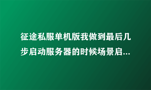 征途私服单机版我做到最后几步启动服务器的时候场景启动失败，这可怎么办啊？知道的人麻烦告知下