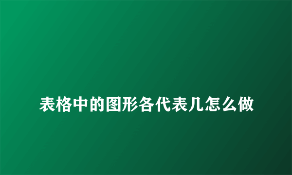 
表格中的图形各代表几怎么做

