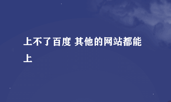 上不了百度 其他的网站都能上