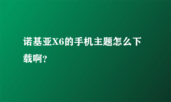 诺基亚X6的手机主题怎么下载啊？