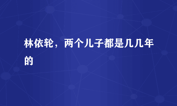 林依轮，两个儿子都是几几年的