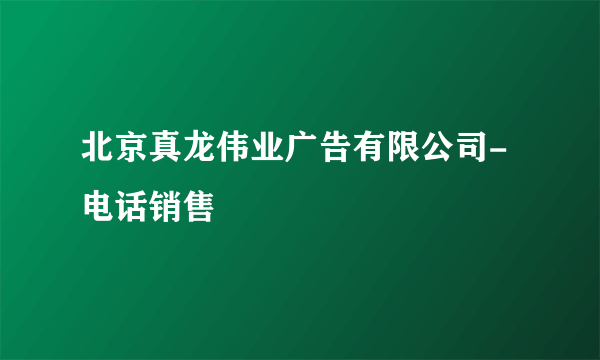 北京真龙伟业广告有限公司-电话销售