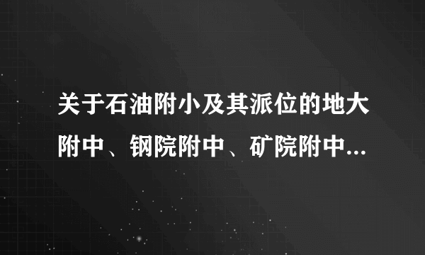 关于石油附小及其派位的地大附中、钢院附中、矿院附中、石油附中的问题