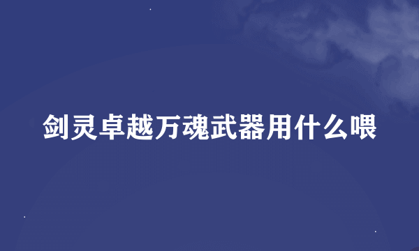 剑灵卓越万魂武器用什么喂