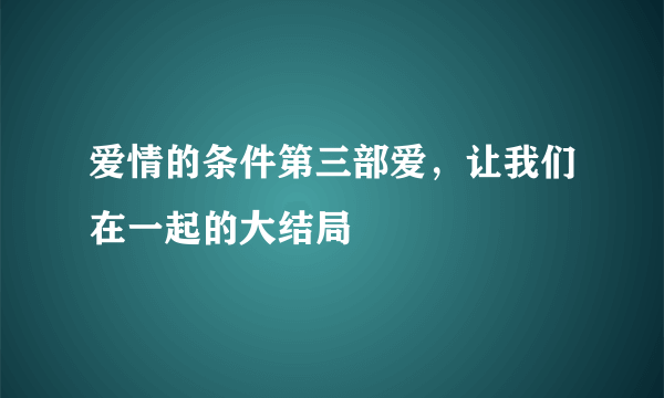 爱情的条件第三部爱，让我们在一起的大结局