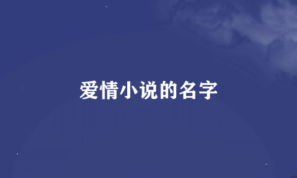 爱情小说的名字