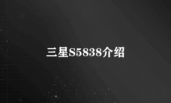 三星S5838介绍