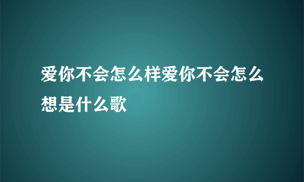 爱你不会怎么样爱你不会怎么想是什么歌