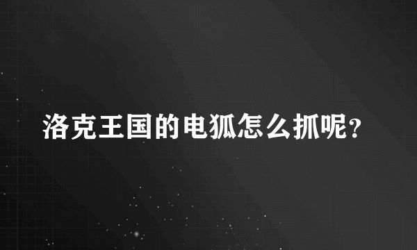 洛克王国的电狐怎么抓呢？