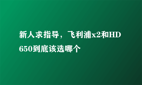 新人求指导，飞利浦x2和HD650到底该选哪个