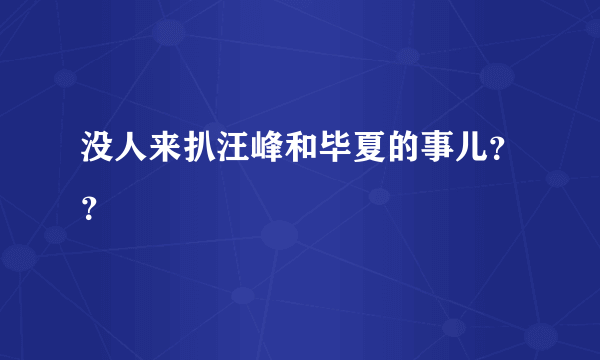 没人来扒汪峰和毕夏的事儿？？