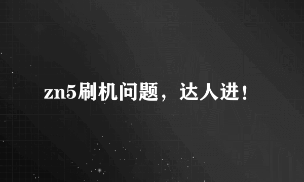 zn5刷机问题，达人进！