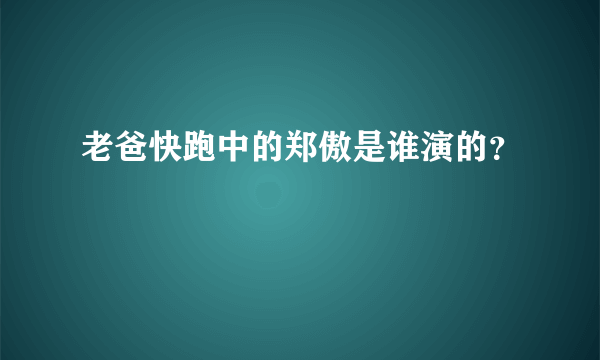 老爸快跑中的郑傲是谁演的？