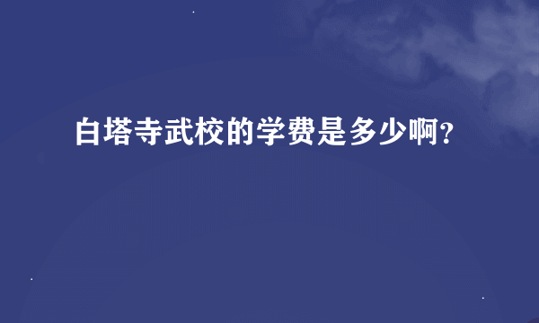 白塔寺武校的学费是多少啊？