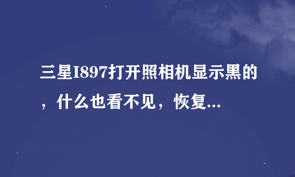 三星I897打开照相机显示黑的，什么也看不见，恢复出厂也没用，什么问题？