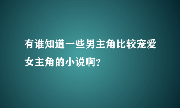 有谁知道一些男主角比较宠爱女主角的小说啊？