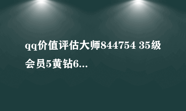 qq价值评估大师844754 35级 会员5黄钻6红钻5黑钻外带DNF天空套60白手风衣 速套,黑光,流星落能卖多少?买的+