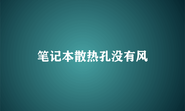 笔记本散热孔没有风