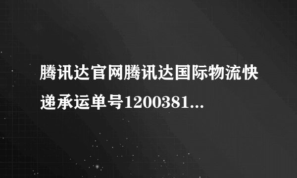 腾讯达官网腾讯达国际物流快递承运单号1200381880182查件