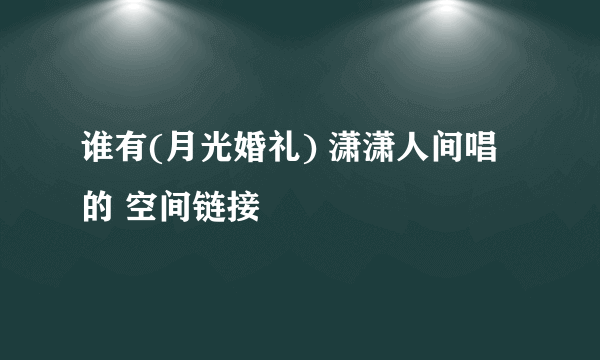 谁有(月光婚礼) 潇潇人间唱的 空间链接