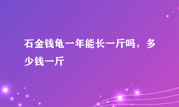 石金钱龟一年能长一斤吗，多少钱一斤