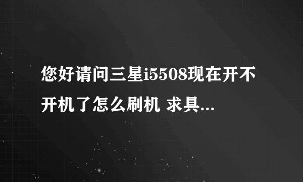 您好请问三星i5508现在开不开机了怎么刷机 求具体解释和链接或刷机包