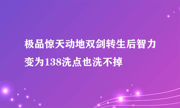 极品惊天动地双剑转生后智力变为138洗点也洗不掉