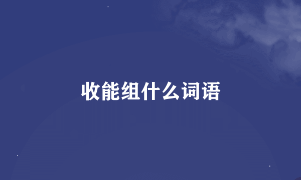 收能组什么词语